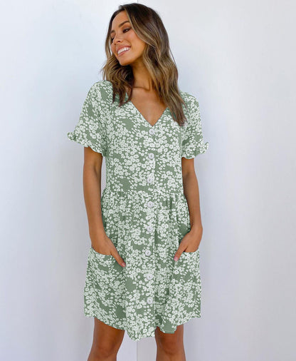 Dalia – Robe Courte à Pois et Manches Volantes