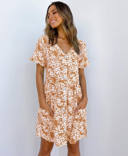 Dalia – Robe Courte à Pois et Manches Volantes