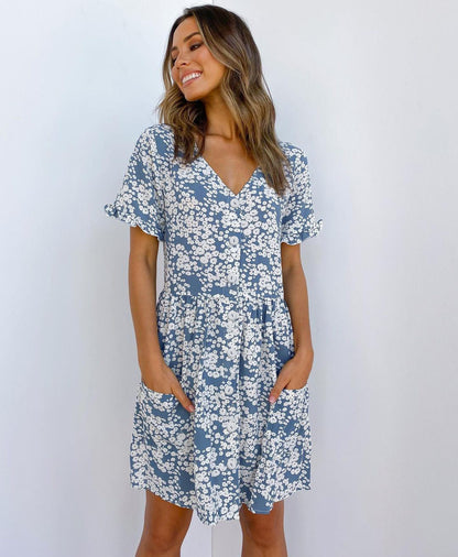 Dalia – Robe Courte à Pois et Manches Volantes