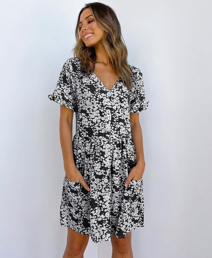 Dalia – Robe Courte à Pois et Manches Volantes