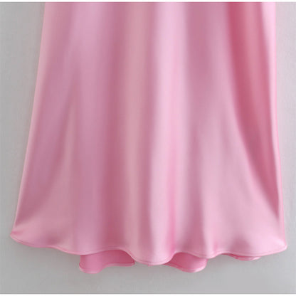 Auréa – Robe Longue Satinée à Bretelles Fines