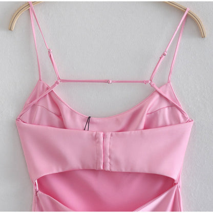 Auréa – Robe Longue Satinée à Bretelles Fines